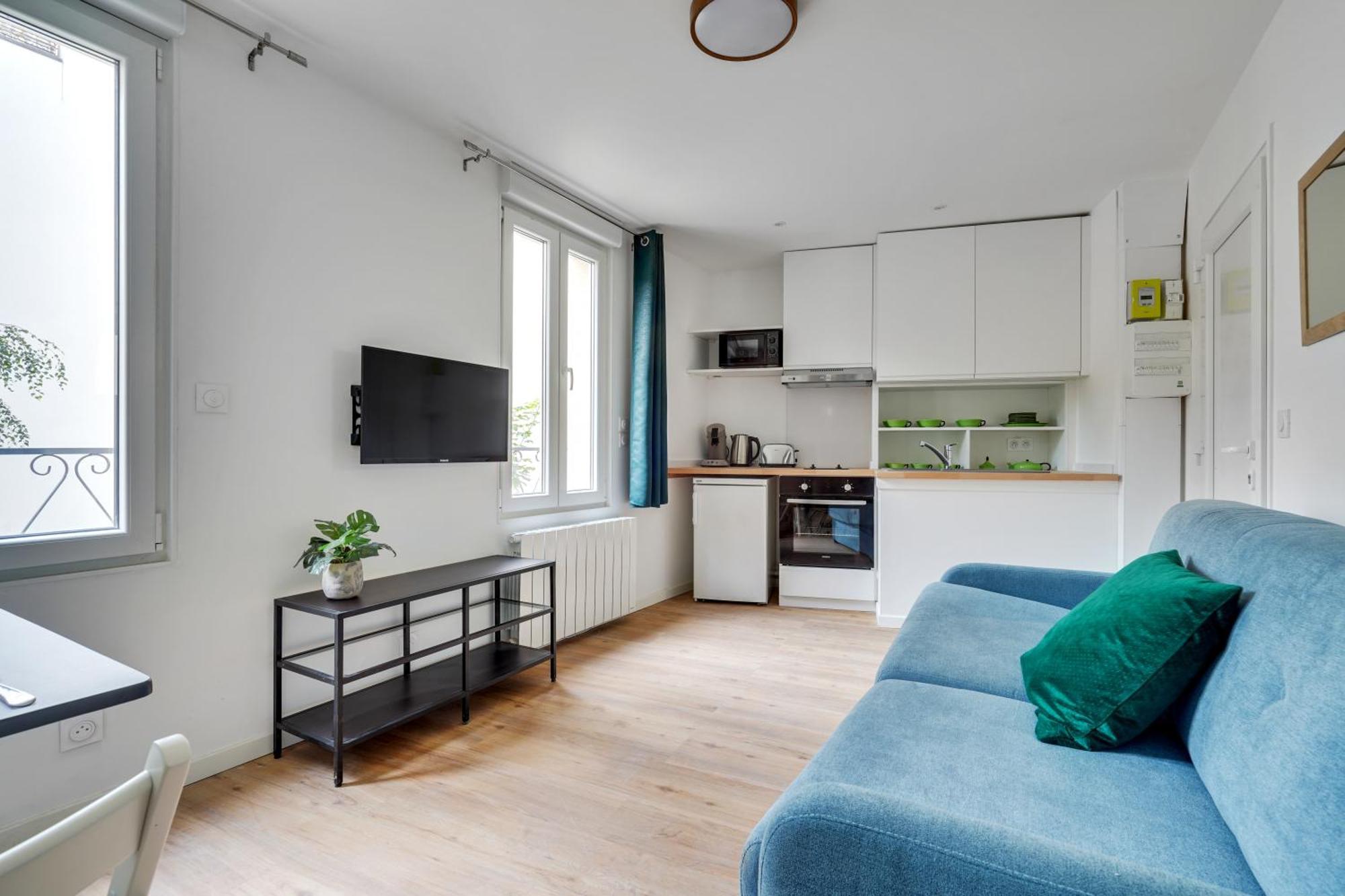 Apartment 2 Pieces Equipe Avec Wifi Proche Paris - R7 *